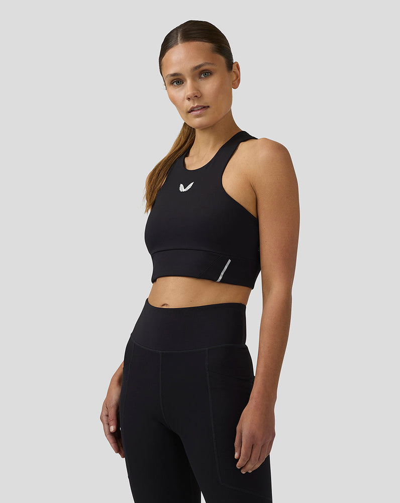 Women's Apex Aeromesh Longline Sports Bra - Black