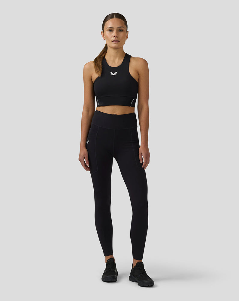 Women's Apex Aeromesh Longline Sports Bra - Black