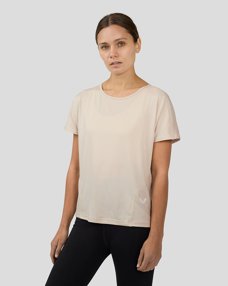 Women's Flow Training Movement Short Sleeve T Shirt - Beige