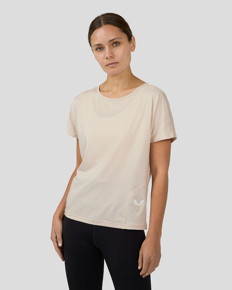 Women's Flow Training Movement Short Sleeve T Shirt - Beige