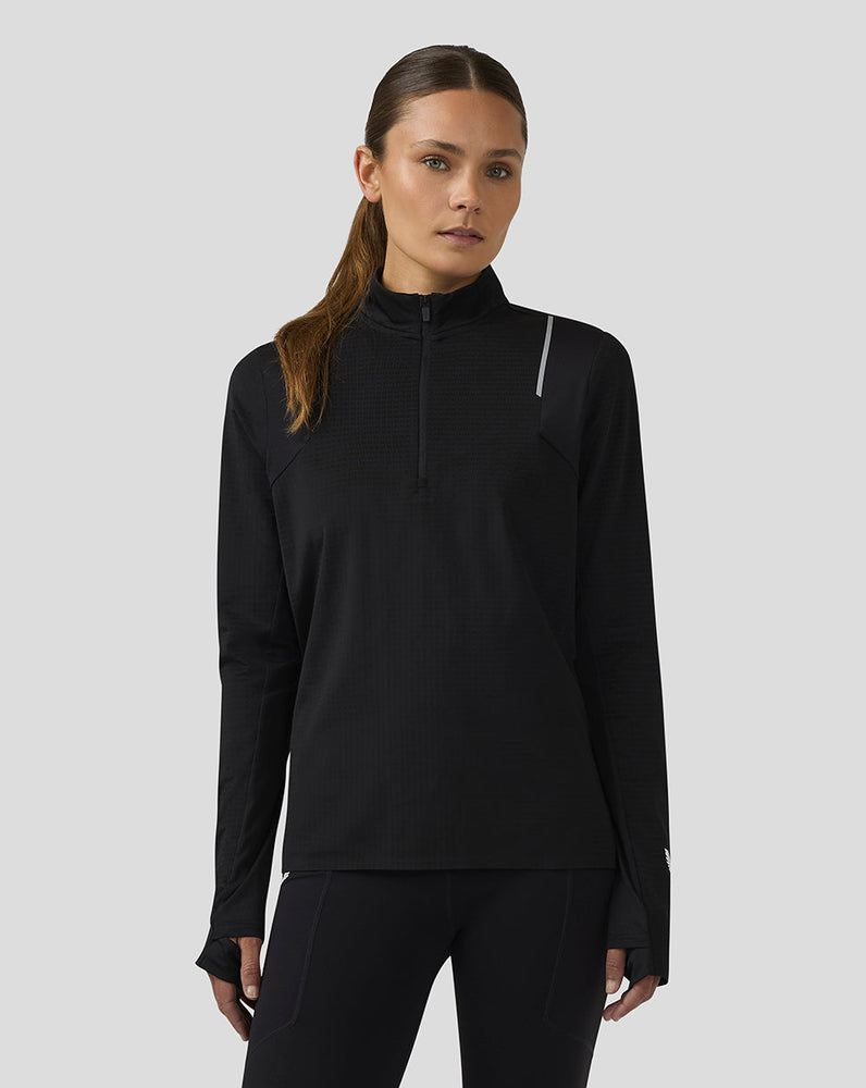 Women's Apex Long Sleeve Aeromesh Training 1/4 Zip Top - Black