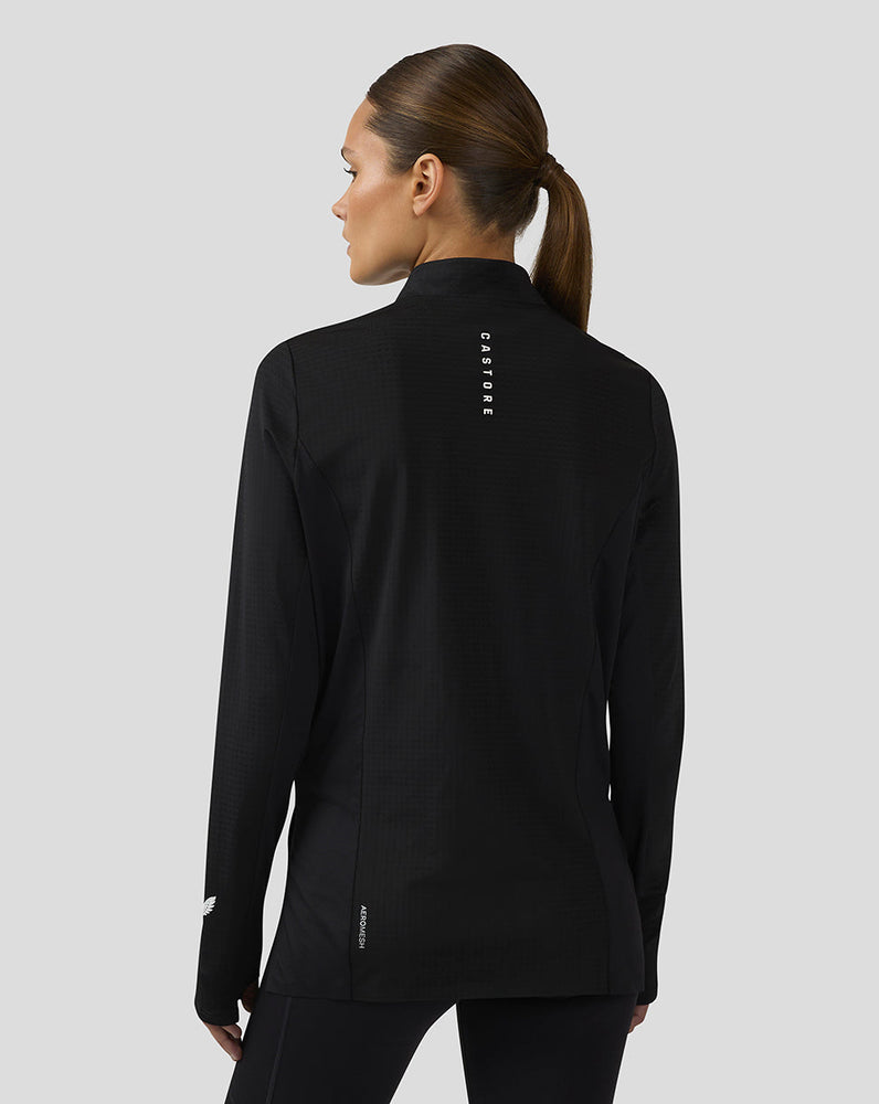 Women's Apex Long Sleeve Aeromesh Training 1/4 Zip Top - Black