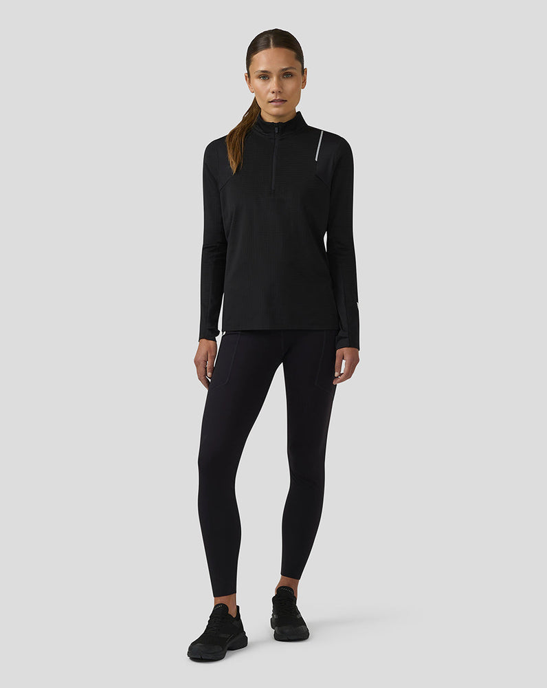 Women's Apex Long Sleeve Aeromesh Training 1/4 Zip Top - Black