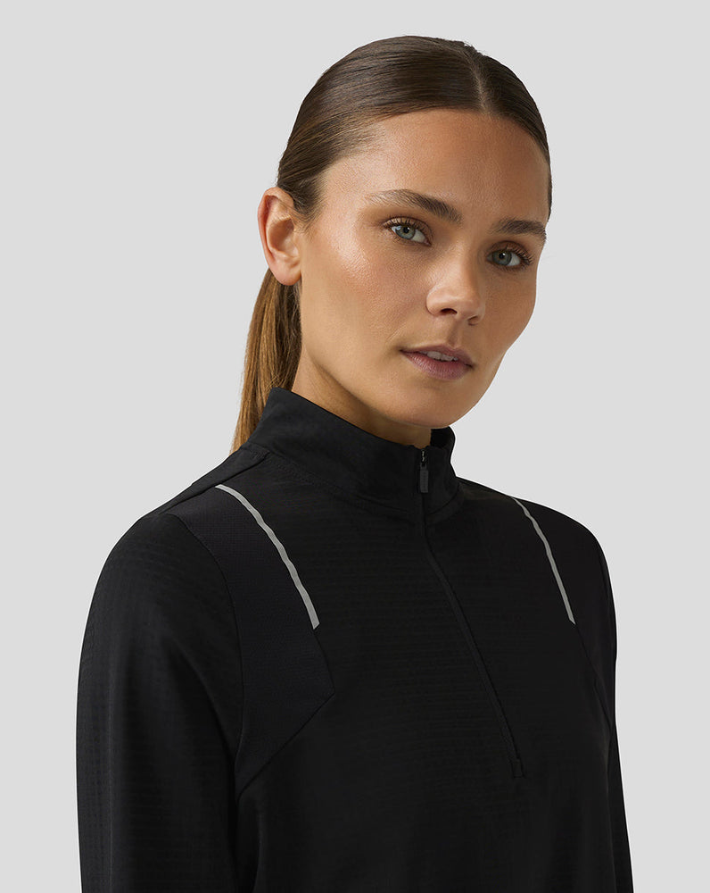 Women's Apex Long Sleeve Aeromesh Training 1/4 Zip Top - Black