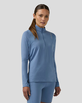 Women's Apex Long Sleeve Aeromesh Training 1/4 Zip Top - Light Blue