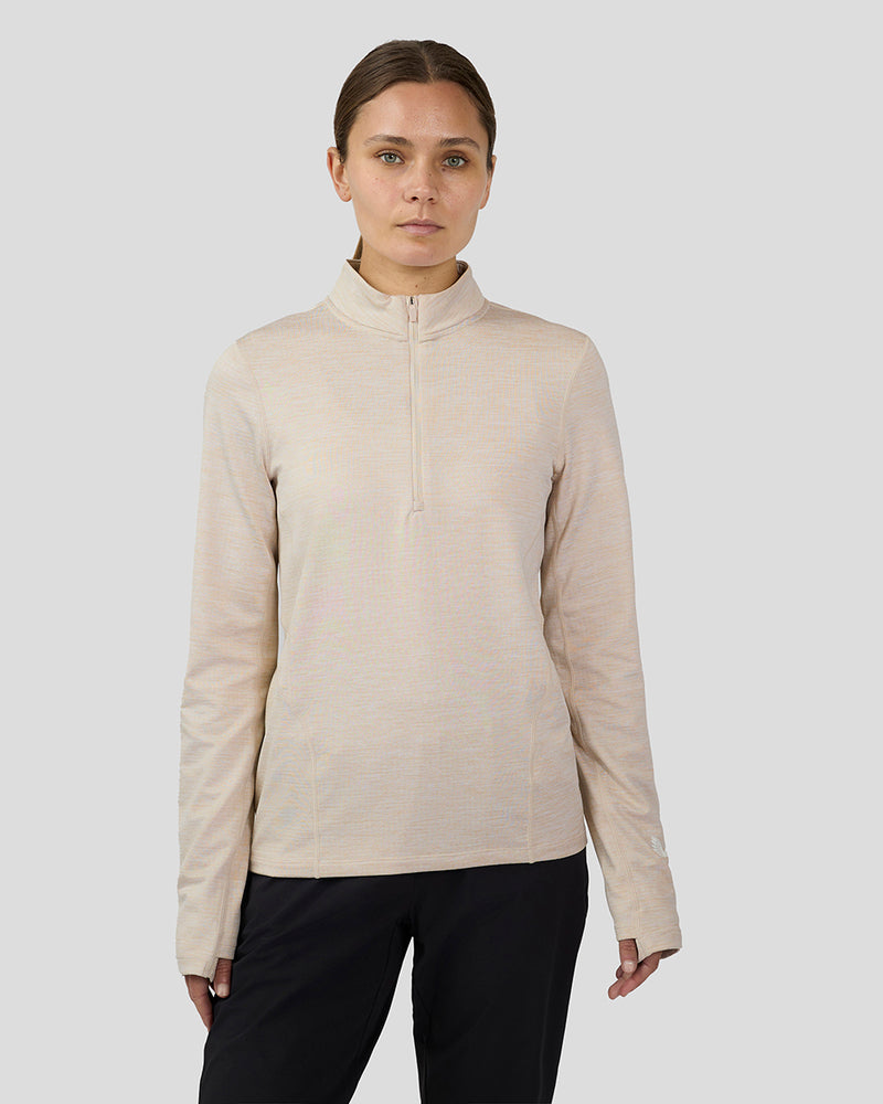 Women's Flow Training Fleece ½ Zip Top - Beige