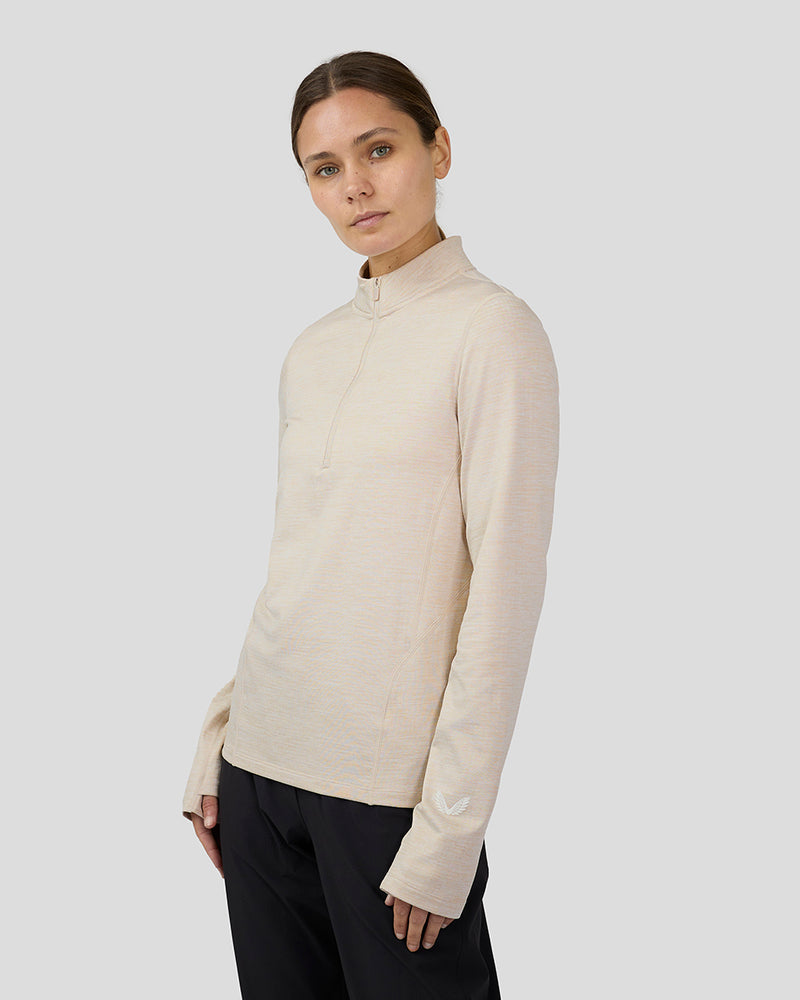 Women's Flow Training Fleece ½ Zip Top - Beige