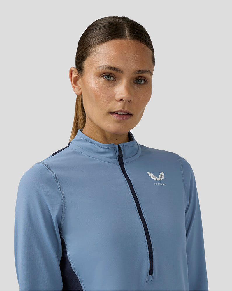 Women's Tennis Aeromesh Performance Half Zip - Light Blue