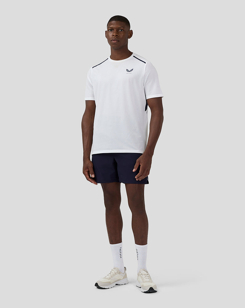 Men's Apex Short Sleeve Aeromesh T Shirt - White/Blue