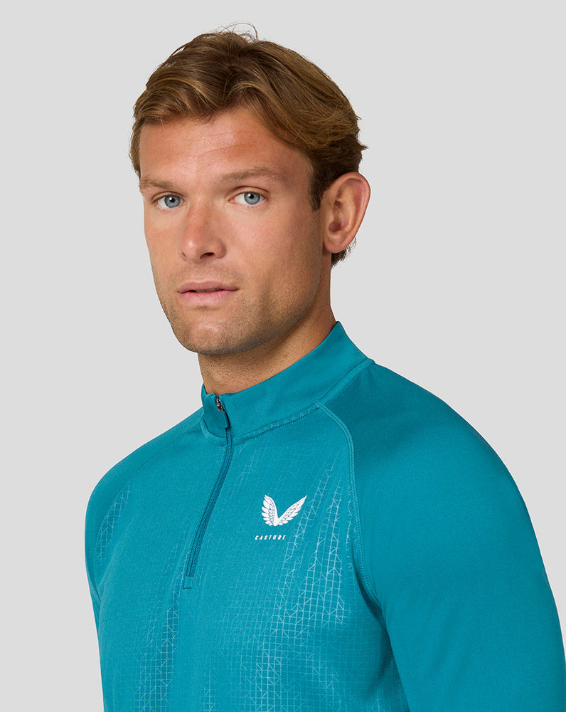 Men's Adapt Long Sleeve Lightweight Quarter Zip Top - Dark Aqua