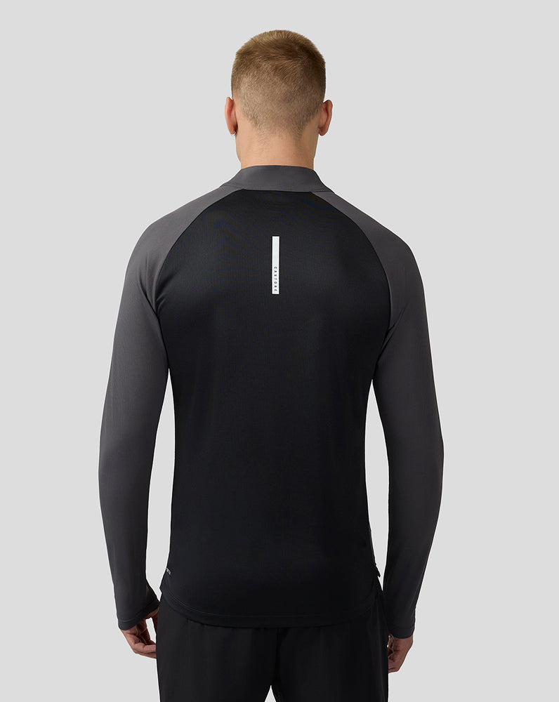 Men's Flow Long Sleeve Breathable Quarter Zip Top - Gunmetal Black