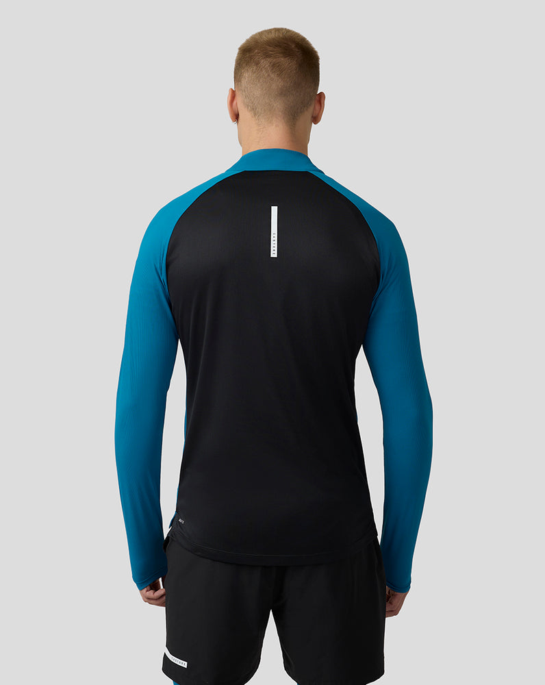 Men's Flow Long Sleeve Breathable Quarter Zip Top - Dark Aqua