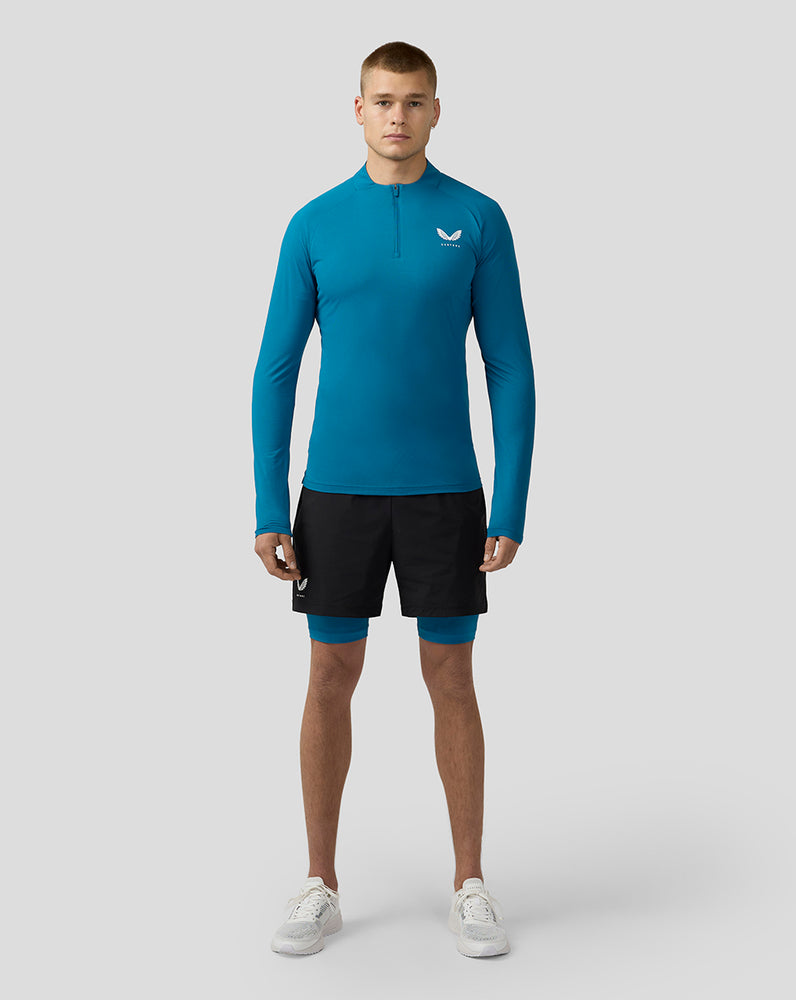 Men's Flow Long Sleeve Breathable Quarter Zip Top - Dark Aqua