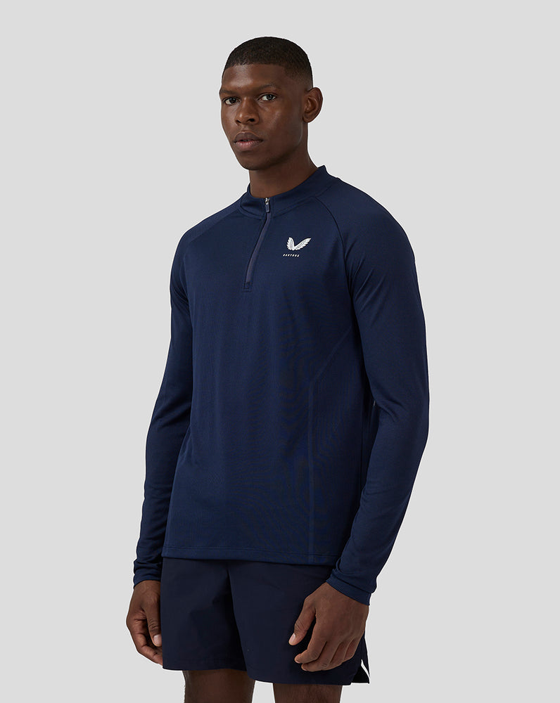 Men's Apex Long Sleeve Engineered Knit Quarter Zip Top - Midnight Navy