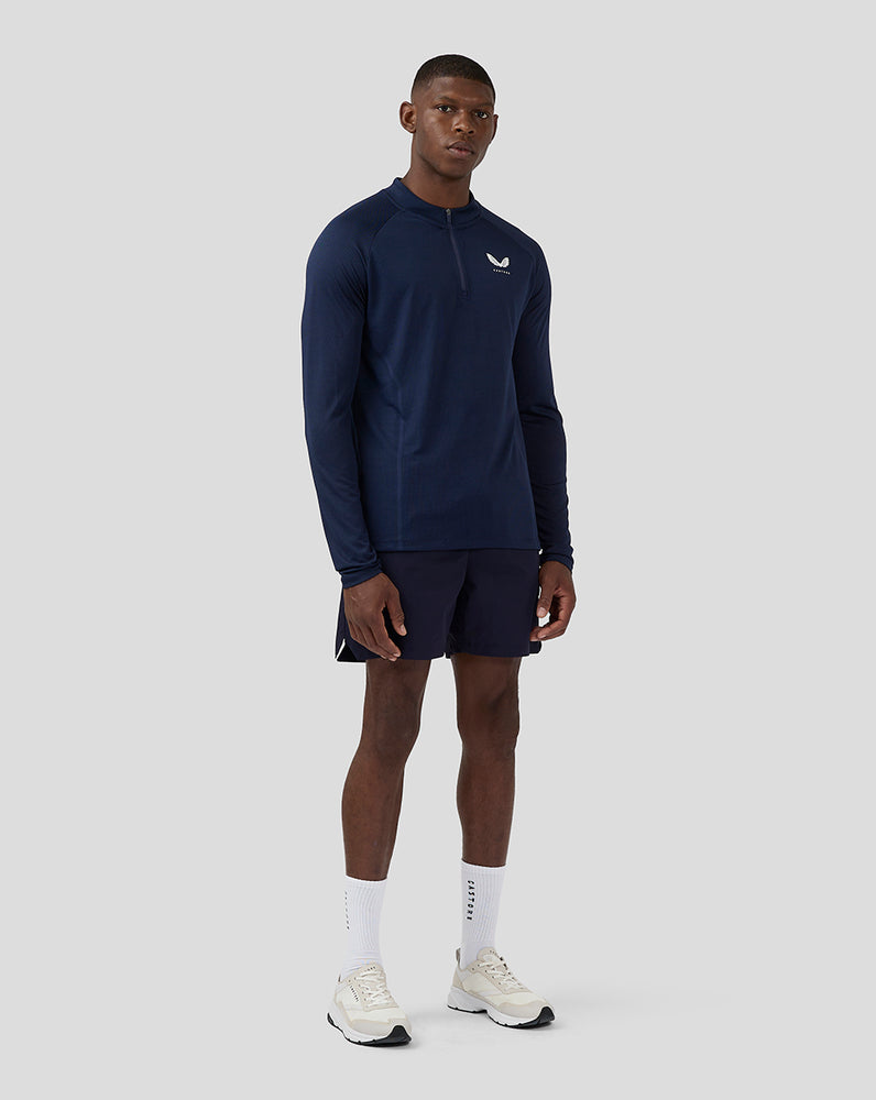 Men's Apex Long Sleeve Engineered Knit Quarter Zip Top - Midnight Navy