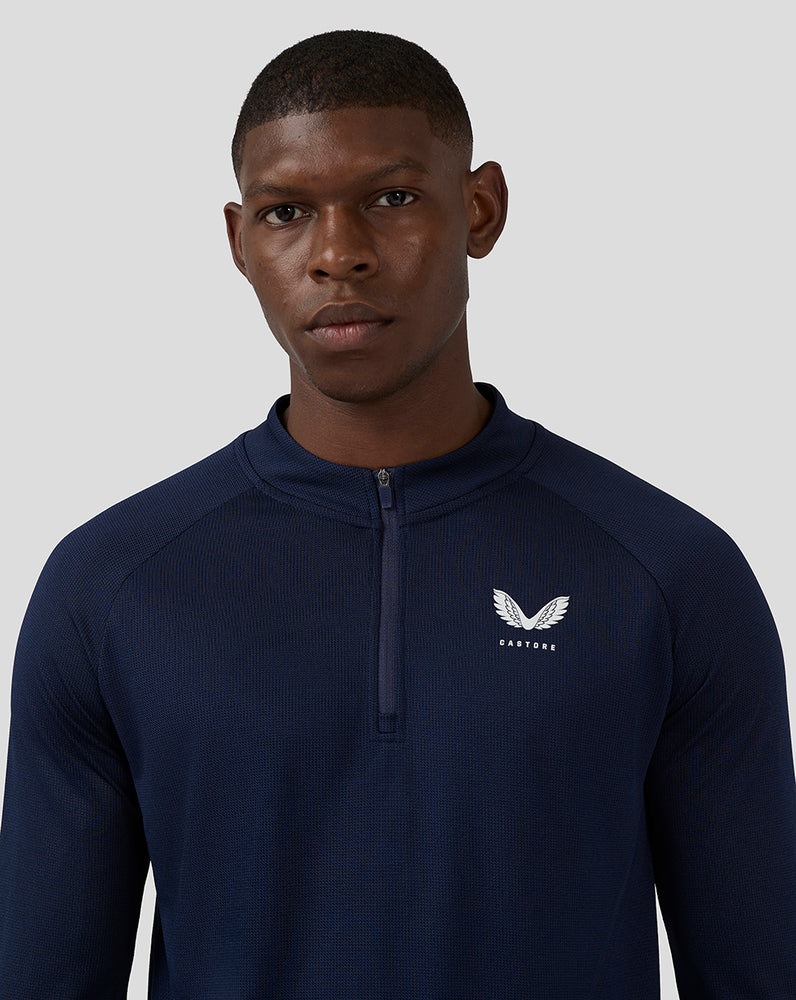 Men's Apex Long Sleeve Engineered Knit Quarter Zip Top - Midnight Navy