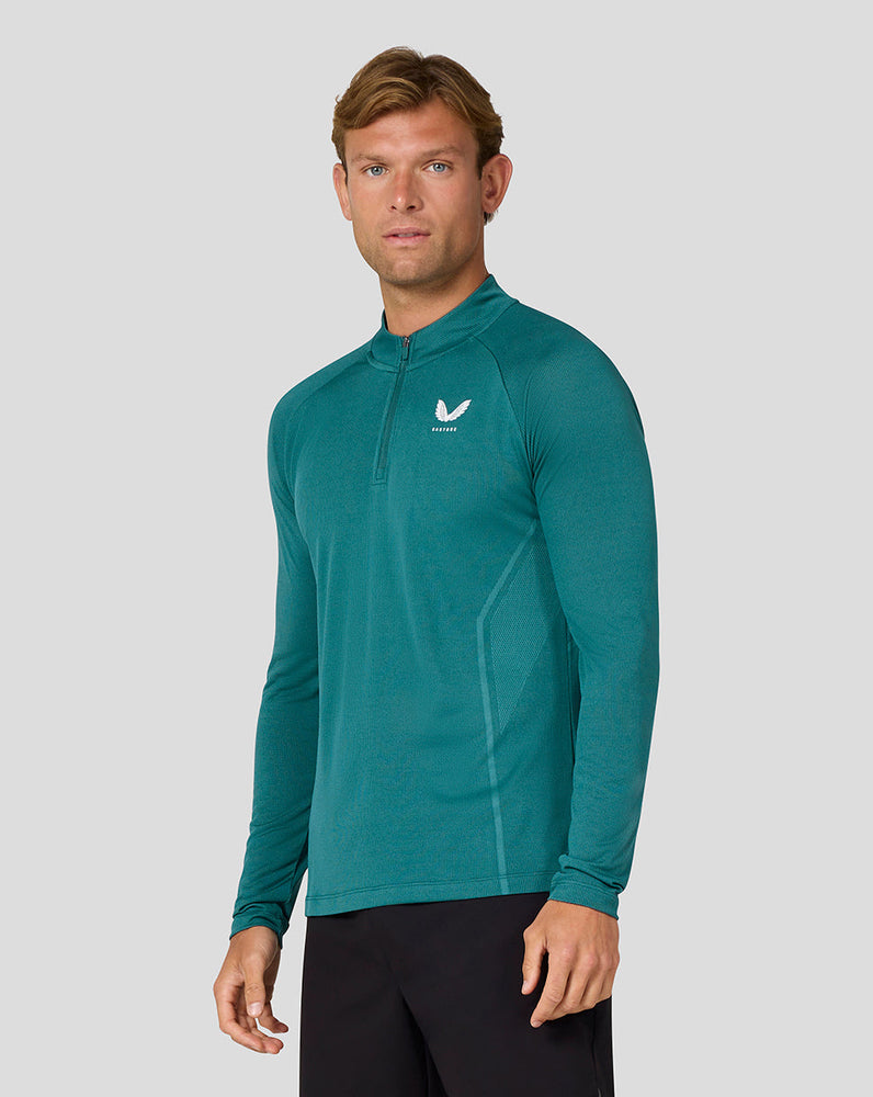 Men's Apex Long Sleeve Engineered Knit Quarter Zip Top - Bright Aqua