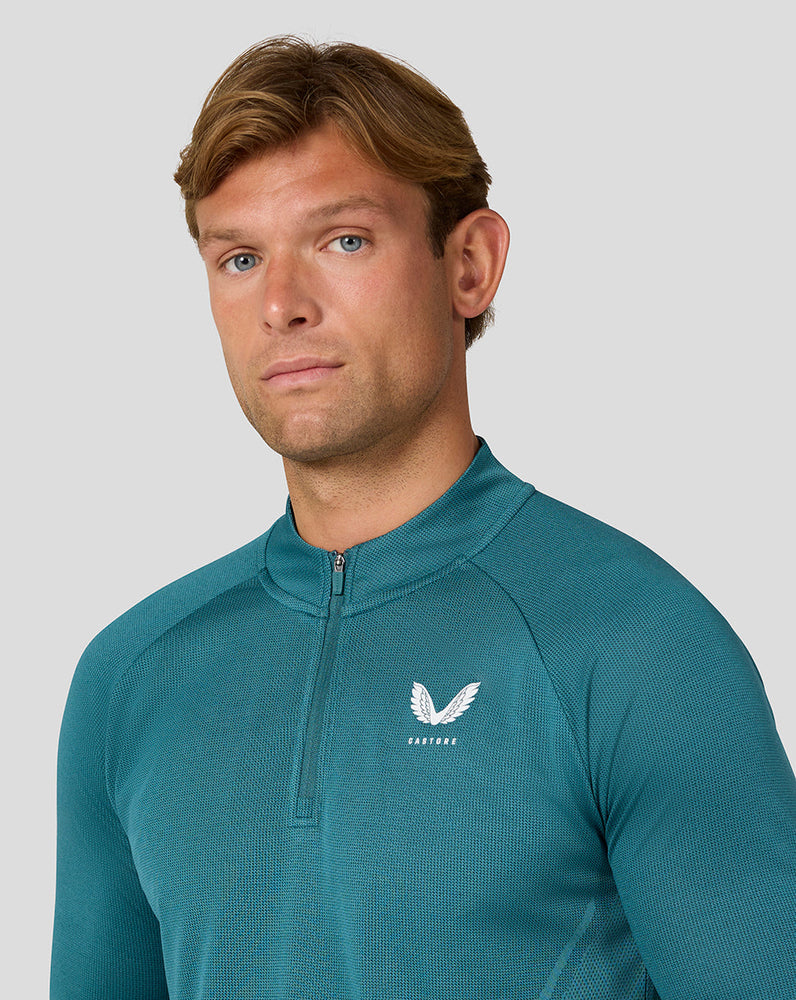 Men's Apex Long Sleeve Engineered Knit Quarter Zip Top - Bright Aqua