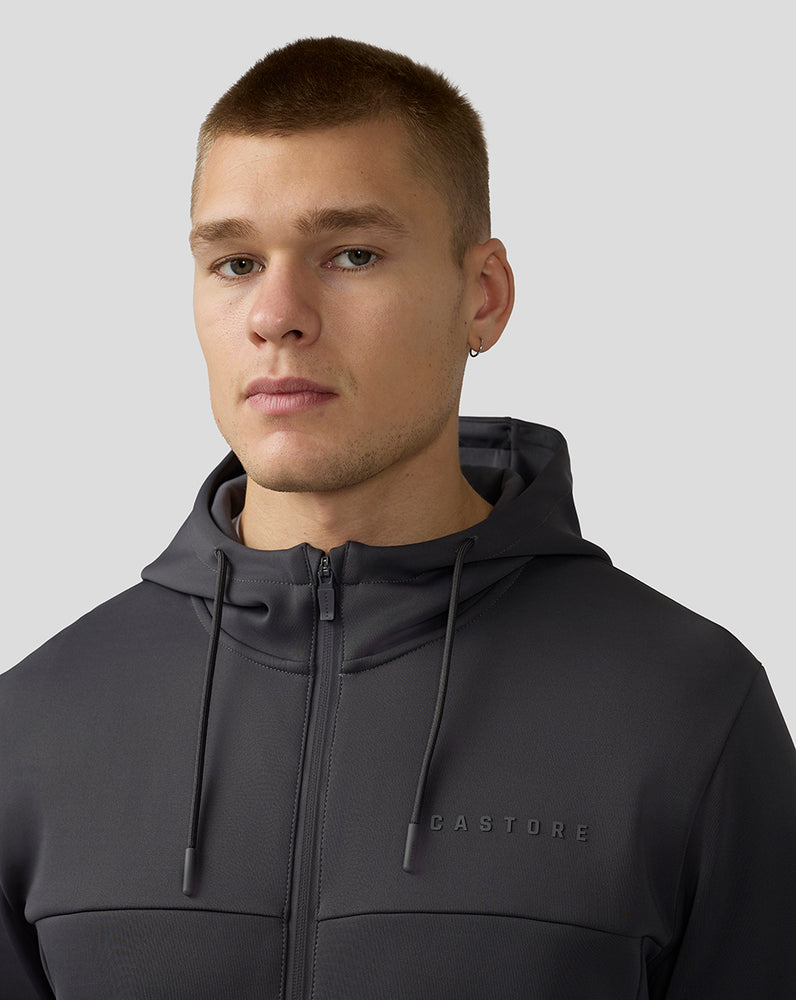 Men’s Scuba Long Sleeve Zip Through Hoodie - Charcoal