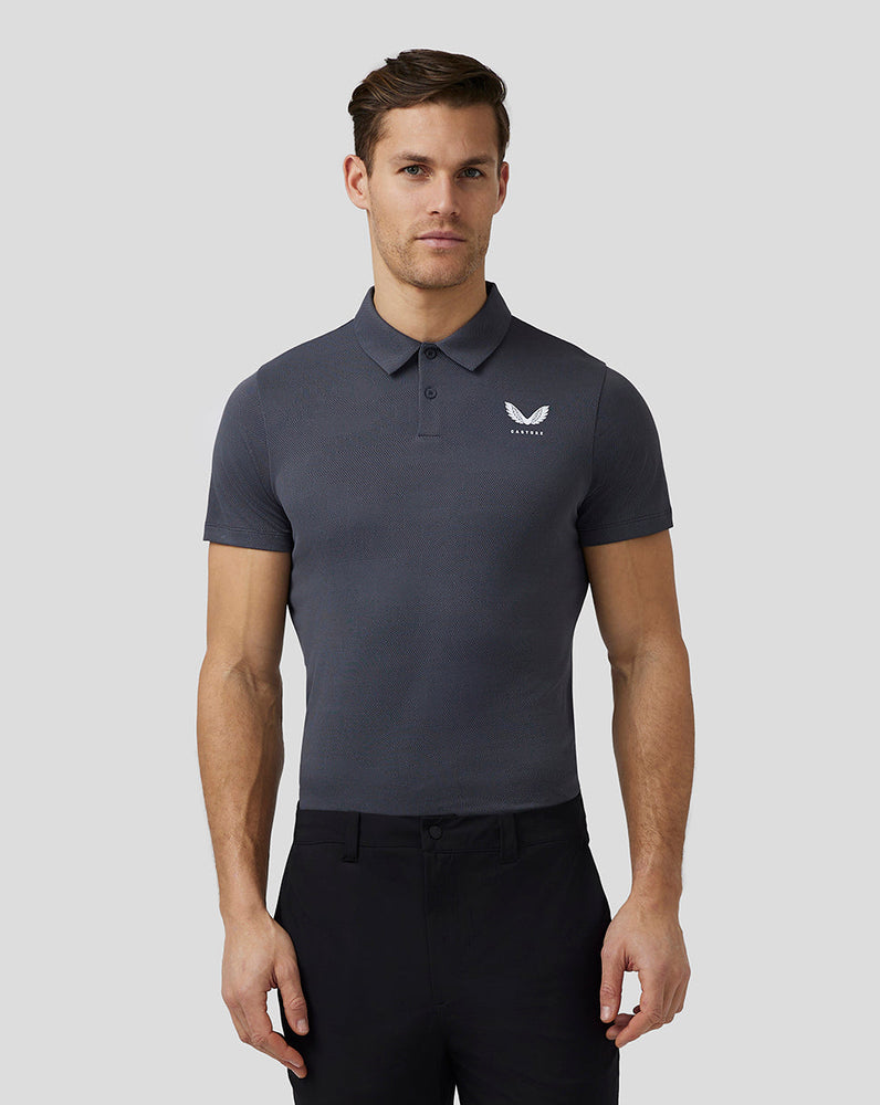 Men's Golf Short Sleeve Pinnacle Engineered Knit Polo - Pewter