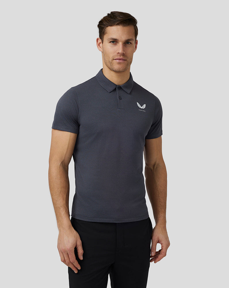 Men's Golf Short Sleeve Pinnacle Engineered Knit Polo - Pewter