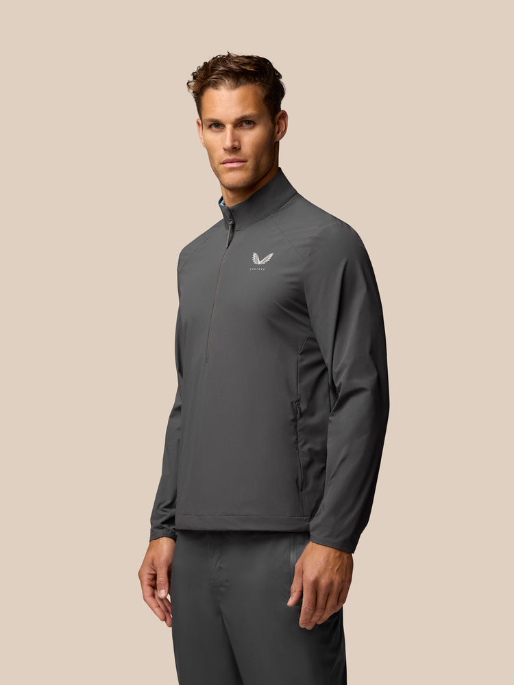 Men's Golf Long Sleeve Flex Woven Half Zip Top - Gunmetal