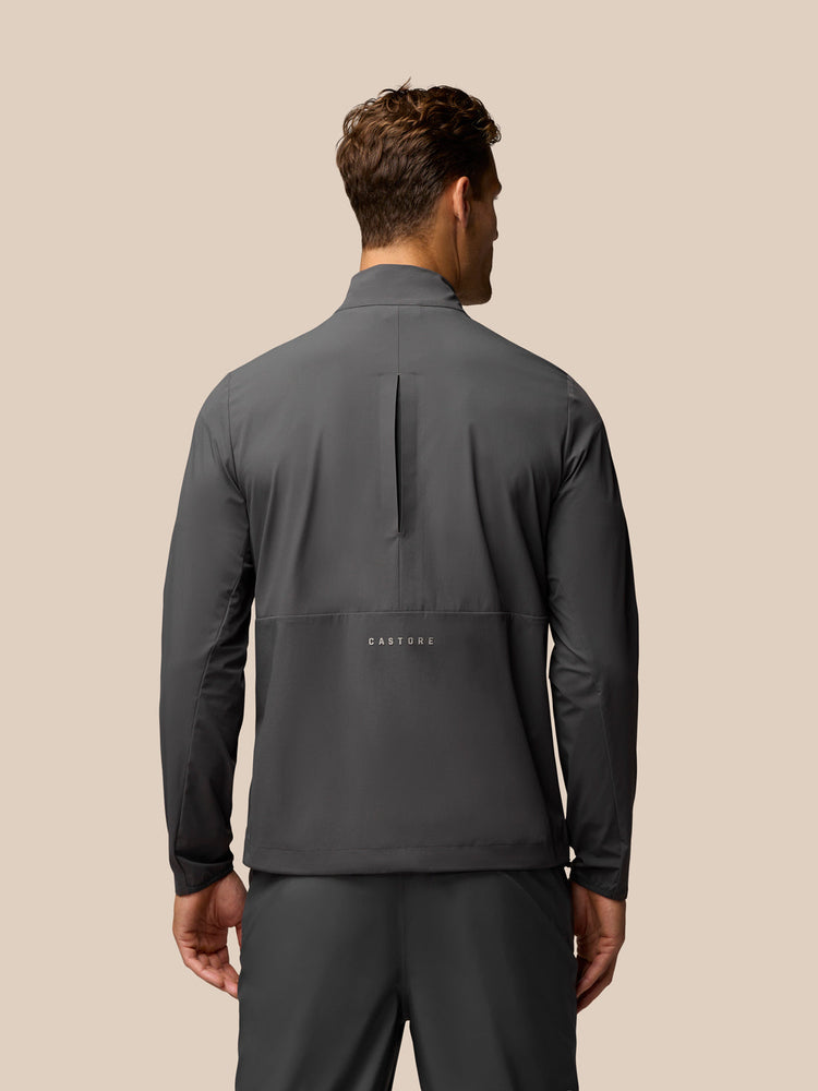 Men's Golf Long Sleeve Flex Woven Half Zip Top - Gunmetal