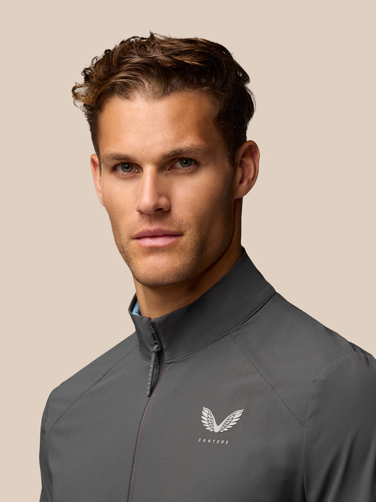 Men's Golf Long Sleeve Flex Woven Half Zip Top - Gunmetal