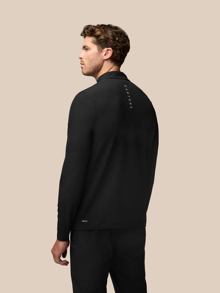 Men's Golf Long Sleeve Flex Tech Half Zip Top - Black