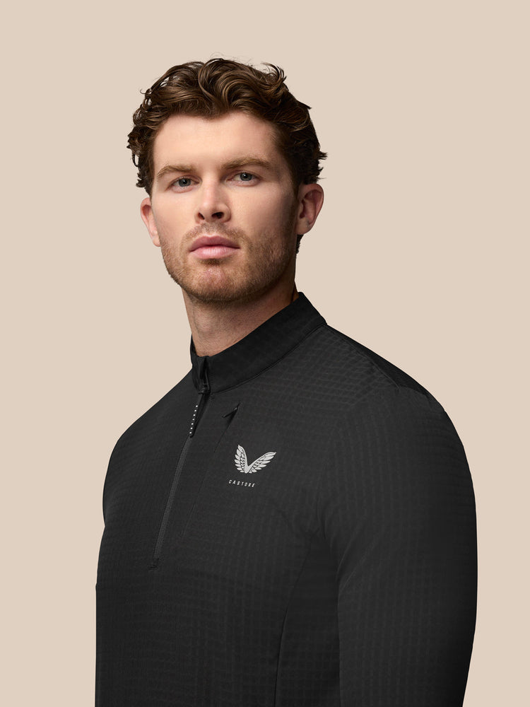 Men's Golf Long Sleeve Flex Tech Half Zip Top - Black