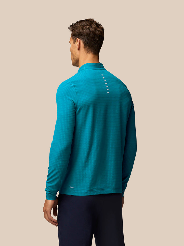 Men's Golf Long Sleeve Flex Tech Half Zip Top - Dark Aqua