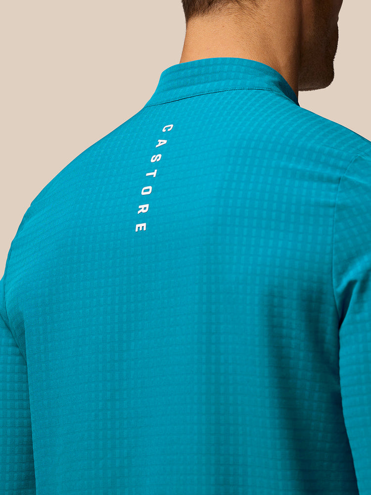 Men's Golf Long Sleeve Flex Tech Half Zip Top - Dark Aqua