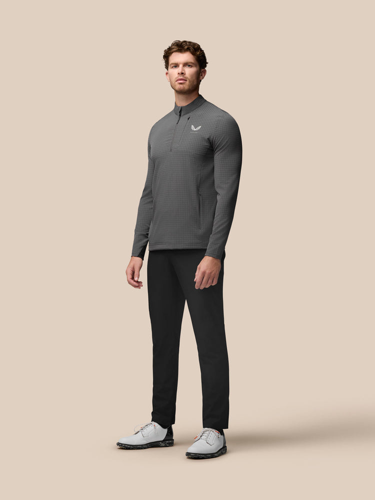 Men's Golf Long Sleeve Flex Tech Half Zip Top - Gunmetal