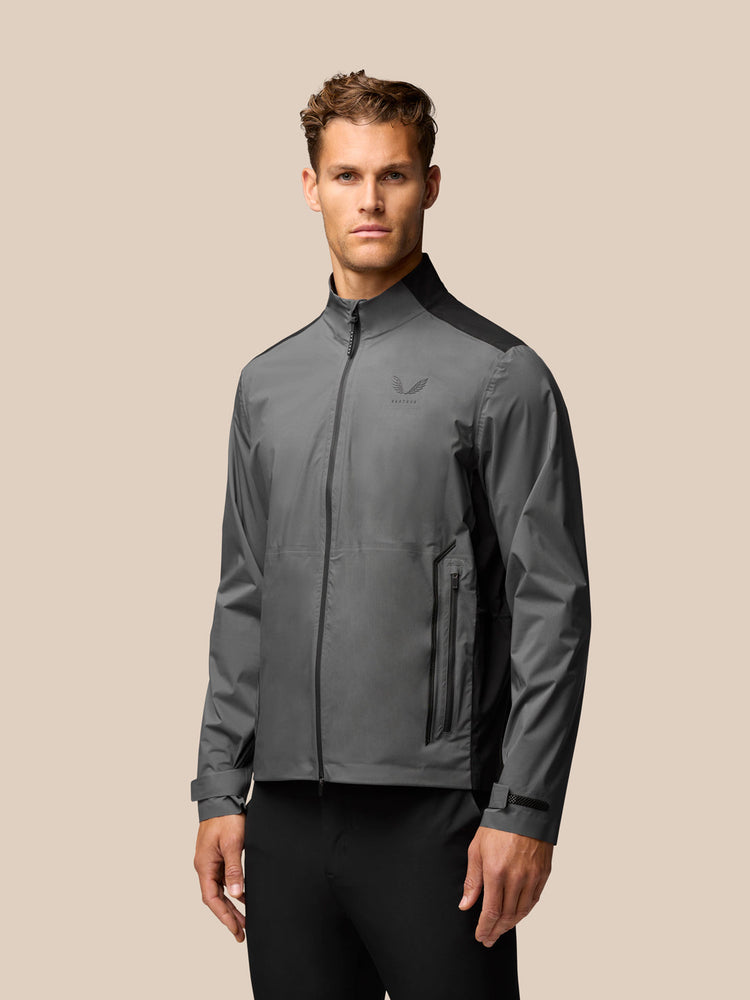 Men's Golf Long Sleeve Waterproof Jacket - Gunmetal