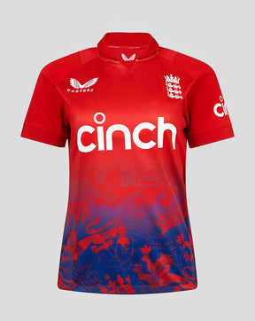 England Cricket Women's IT20 Short Sleeve Jersey - Red