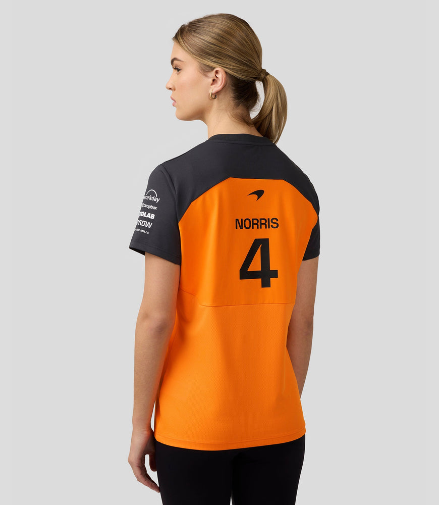 Castore – T-shirt Officiel Enfant McLaren F1 – Orange Papaye – Coupe Classique, Mesh Dos, Logos Sponsors