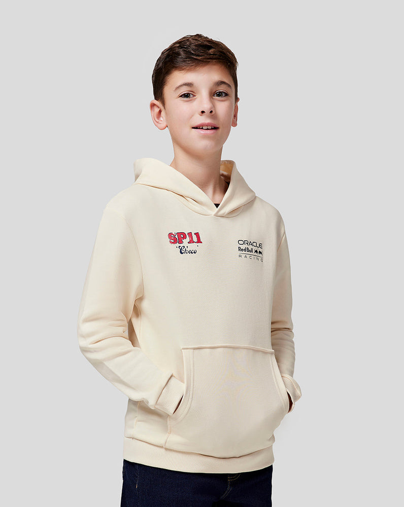 Oracle Red Bull Racing Juniors Checo Vintage Oversized Hoodie - Ecru