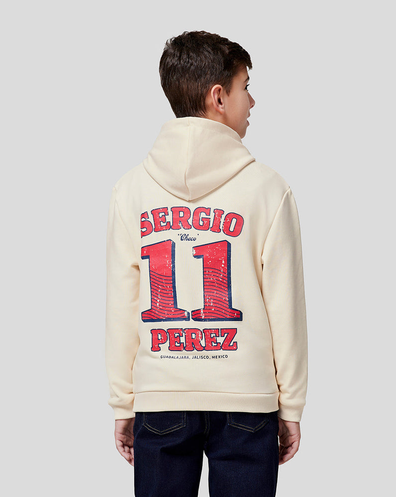 Oracle Red Bull Racing Juniors Checo Vintage Oversized Hoodie - Ecru