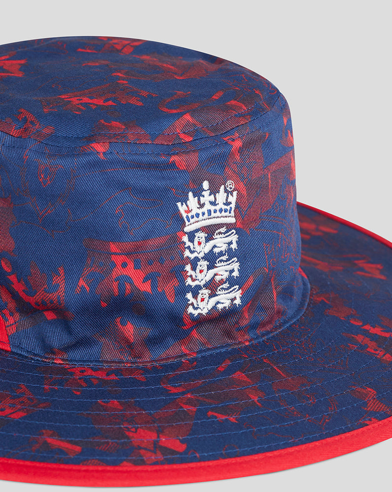 England Cricket IT20 Reversible Wide Brim Hat - Red