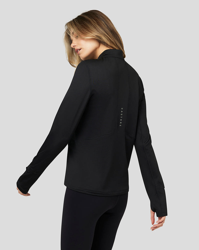 Women's Active Long Sleeve Half Zip Midlayer Top - Black