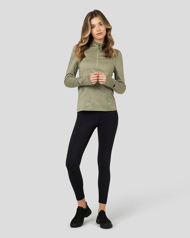 Women’s Active Long Sleeve Half Zip Midlayer Top - Laurel Green