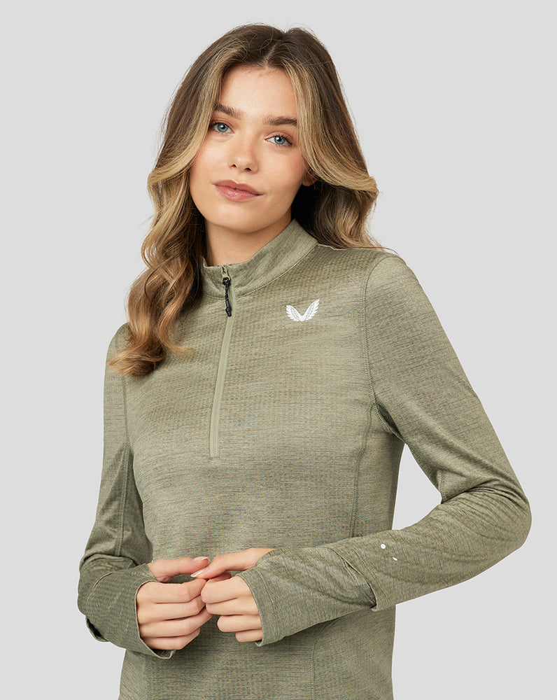 Women’s Active Long Sleeve Half Zip Midlayer Top - Laurel Green