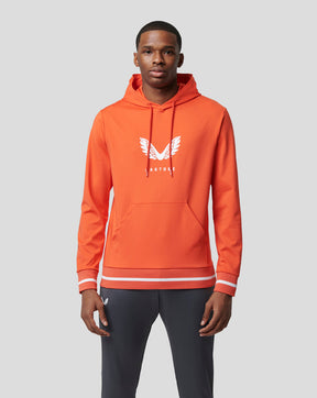 Orange mens Castore logo sports hoodie