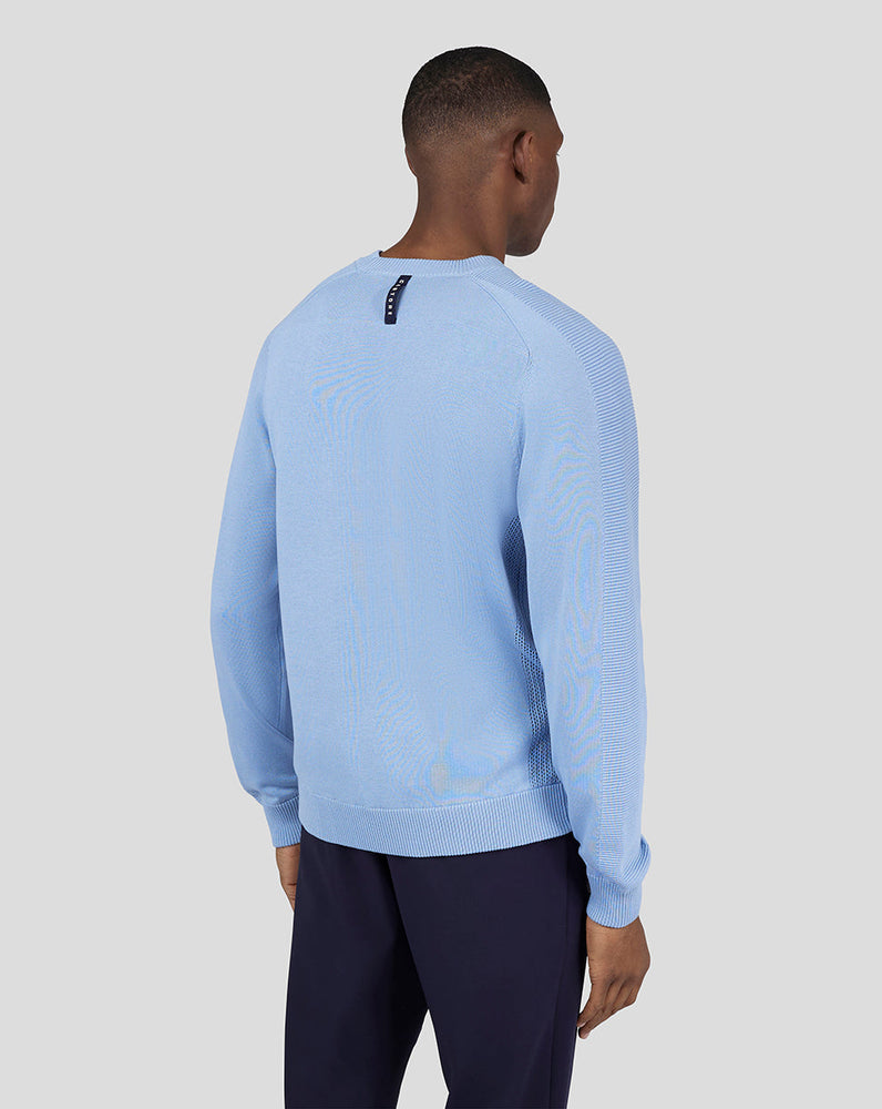 Golf Knitted Crew Neck Sweatshirt - Sky Blue