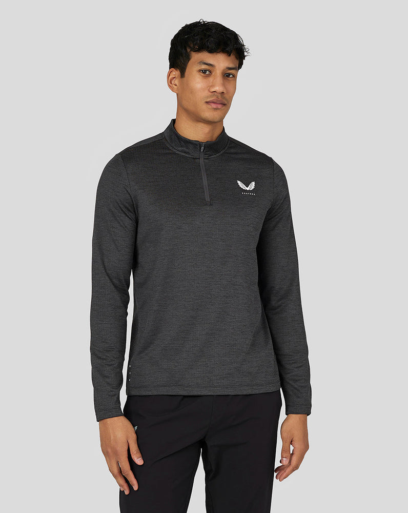 Men's Active Long Sleeve Marl Quarter Zip - Gunmetal