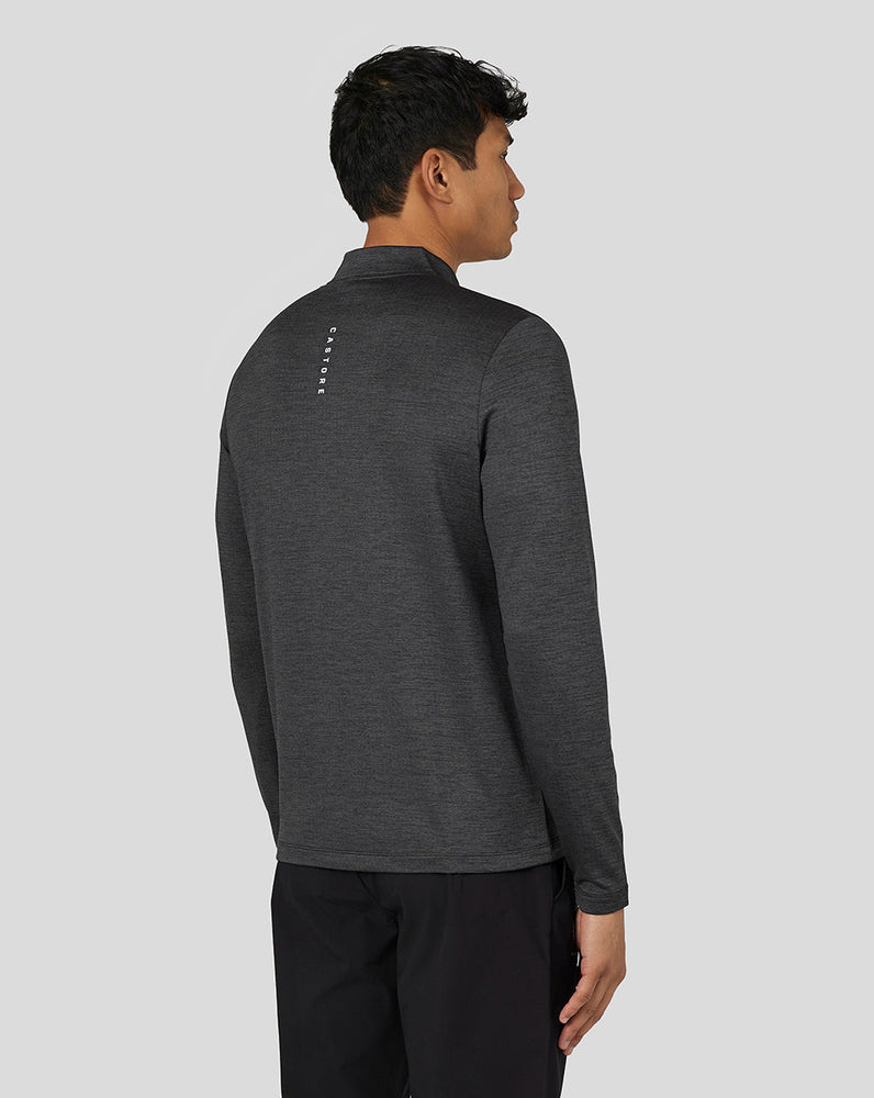 Men's Active Long Sleeve Marl Quarter Zip - Gunmetal