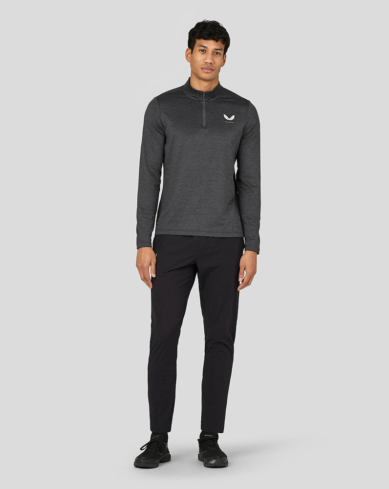 Men's Active Long Sleeve Marl Quarter Zip - Gunmetal