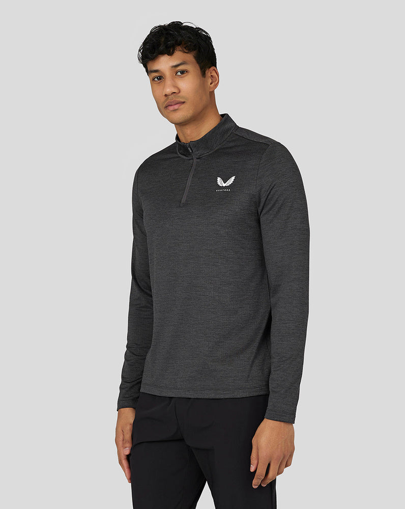 Men's Active Long Sleeve Marl Quarter Zip - Gunmetal