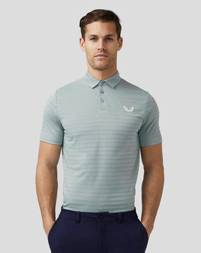 Men's Golf Textured Pique Stripe Polo - Blue