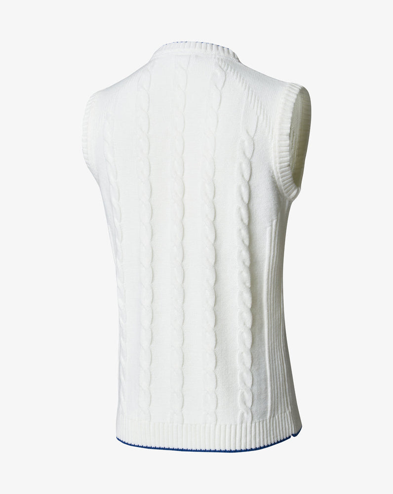 White England Cricket Sleeveless Sweater